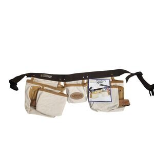 AWP Cotton Canvas Finisher's Apron Tool Belt White Brown Fits 32-45 In Workwear
